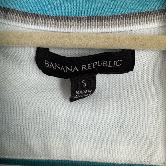 Banana Republic Blue Polo Shirt Vibrant Cotton Blend - Picture 2 of 5